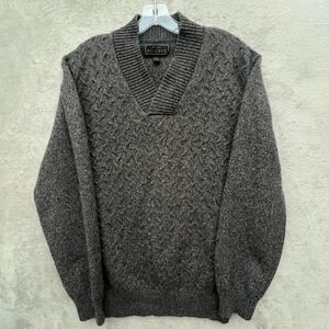 J.S. A. Bank Reserve Textured V Neck Wool Blend Sweater Preppy Classic Business‎